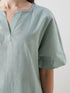 LC Waikiki Henley Neckline Plain Linen Blend Women's Blouse